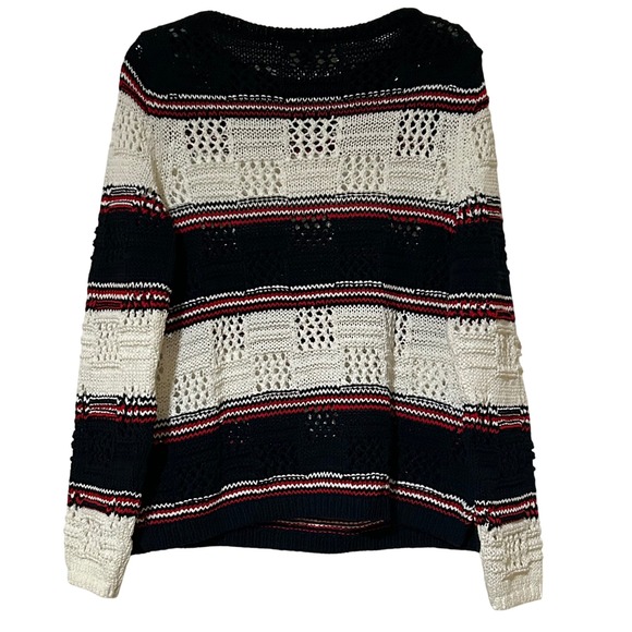 Banana Republic Open-Knit Stripe Sweater Women's Medium NWOT Never Worn‎ - Picture 2 of 8